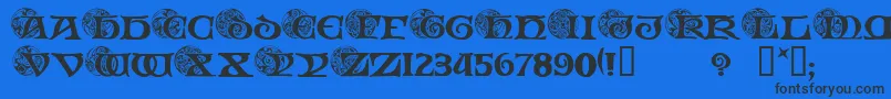 Spiri Font – Black Fonts on Blue Background