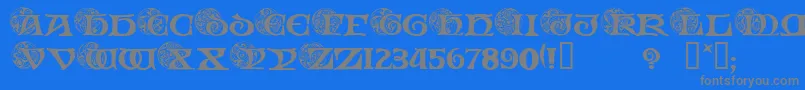 フォントSpiri – 青い背景に灰色の文字