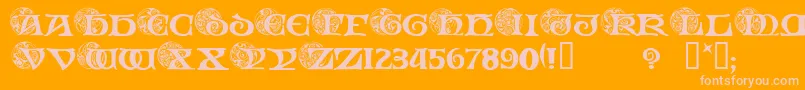 Spiri-Schriftart – Rosa Schriften auf orangefarbenem Hintergrund