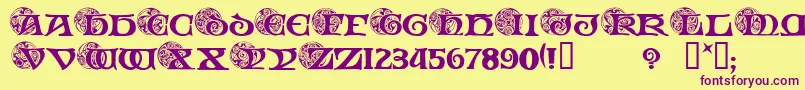 Spiri Font – Purple Fonts on Yellow Background