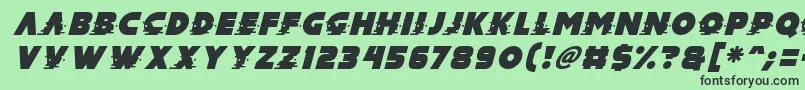 Fonte Mad Hacker Italic – fontes pretas em um fundo verde