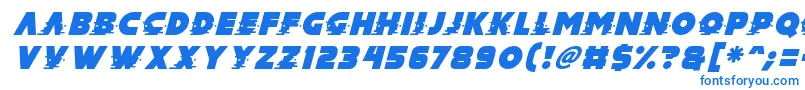 フォントMad Hacker Italic – 白い背景に青い文字