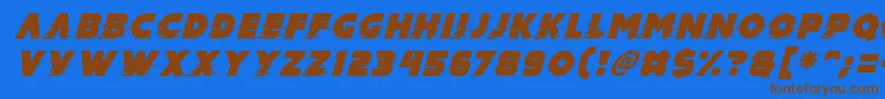 Mad Hacker Italic Font – Brown Fonts on Blue Background