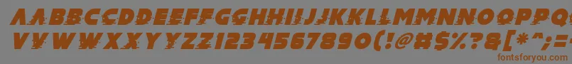 Mad Hacker Italic Font – Brown Fonts on Gray Background