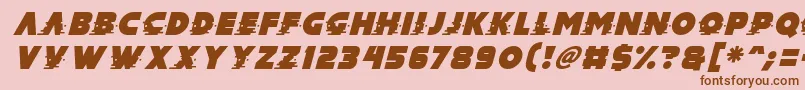 Mad Hacker Italic Font – Brown Fonts on Pink Background