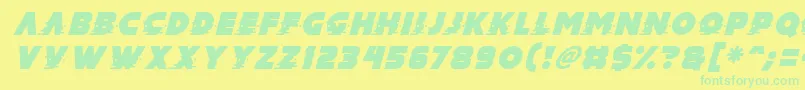 Mad Hacker Italic Font – Green Fonts on Yellow Background