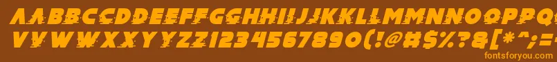 Mad Hacker Italic Font – Orange Fonts on Brown Background
