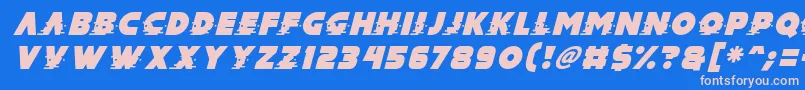 Mad Hacker Italic Font – Pink Fonts on Blue Background