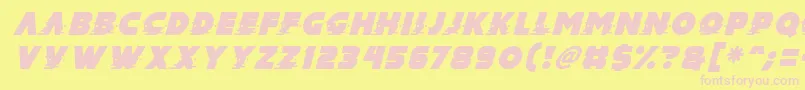 Mad Hacker Italic Font – Pink Fonts on Yellow Background