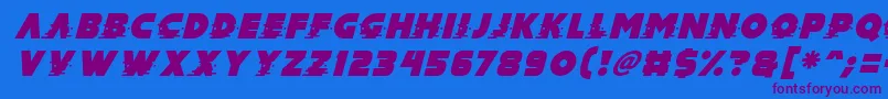 Mad Hacker Italic Font – Purple Fonts on Blue Background