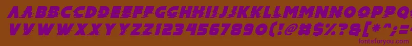 Police Mad Hacker Italic – polices violettes sur fond brun