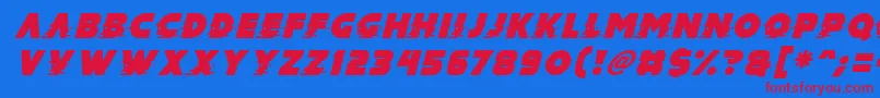 Mad Hacker Italic Font – Red Fonts on Blue Background