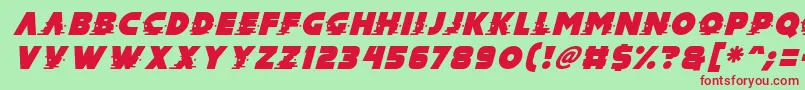 Mad Hacker Italic Font – Red Fonts on Green Background