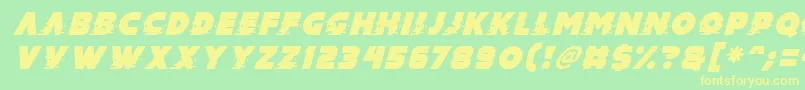 Mad Hacker Italic Font – Yellow Fonts on Green Background