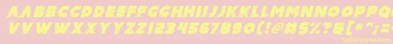 Mad Hacker Italic Font – Yellow Fonts on Pink Background