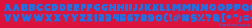 フォントMad Hacker – 赤い背景に青い文字