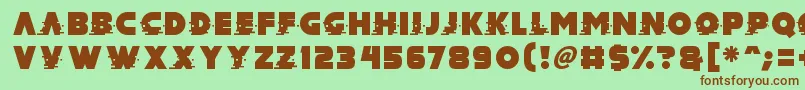 フォントMad Hacker – 緑の背景に茶色のフォント