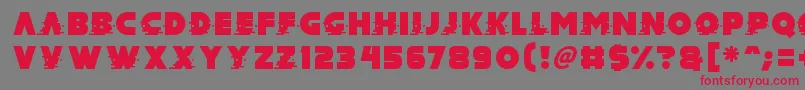 フォントMad Hacker – 赤い文字の灰色の背景