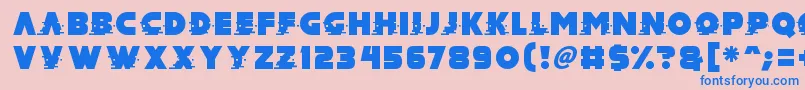 フォントMad Hacker – ピンクの背景に青い文字