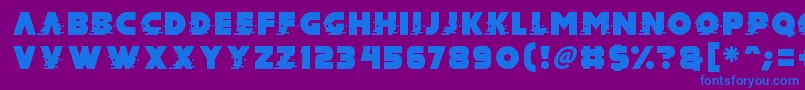 フォントMad Hacker – 紫色の背景に青い文字