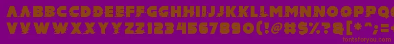 Mad Hacker-Schriftart – Braune Schriften auf violettem Hintergrund
