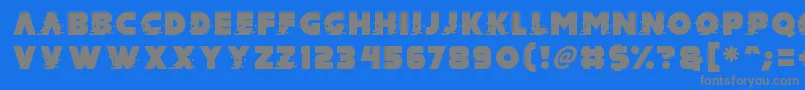 フォントMad Hacker – 青い背景に灰色の文字