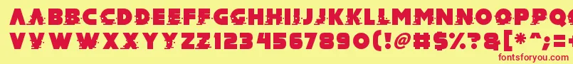フォントMad Hacker – 赤い文字の黄色い背景