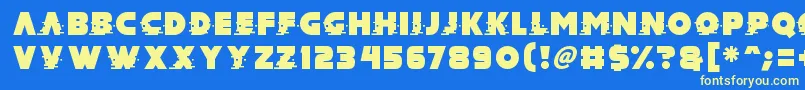 Mad Hacker Font – Yellow Fonts on Blue Background