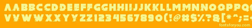 フォントMad Hacker – オレンジの背景に黄色の文字