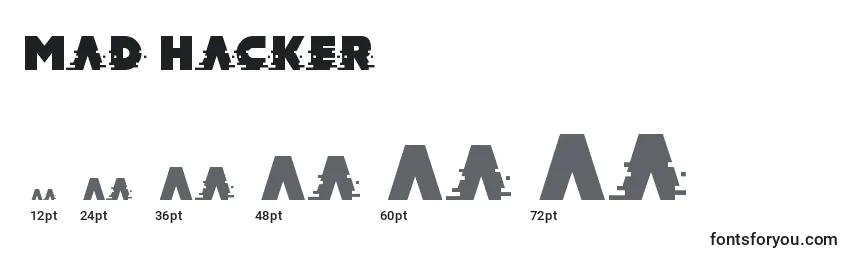 Mad Hacker (133182) Font Sizes