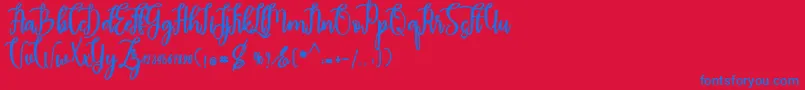 madam-fontti – siniset fontit punaisella taustalla