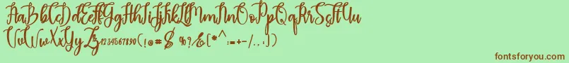 Шрифт madam – коричневые шрифты на зелёном фоне