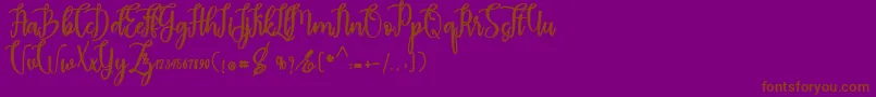madam-Schriftart – Braune Schriften auf violettem Hintergrund
