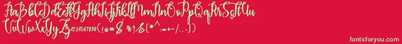 madam Font – Green Fonts on Red Background
