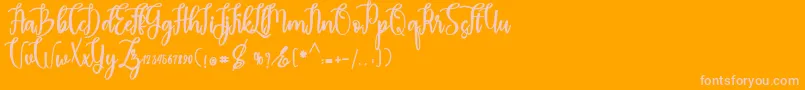 madam-fontti – vaaleanpunaiset fontit oranssilla taustalla