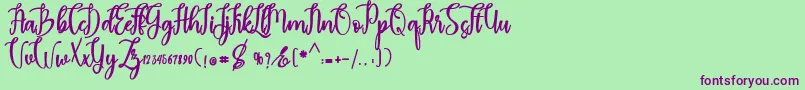 madam Font – Purple Fonts on Green Background