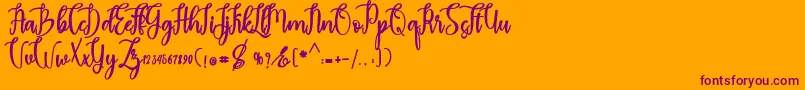 madam Font – Purple Fonts on Orange Background