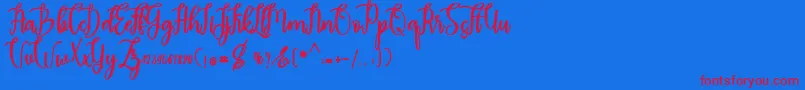 madam Font – Red Fonts on Blue Background