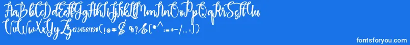 madam Font – White Fonts on Blue Background