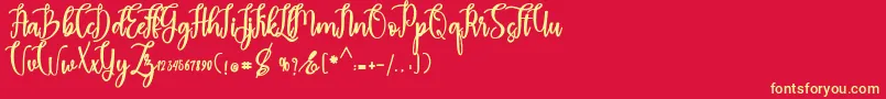 madam Font – Yellow Fonts on Red Background