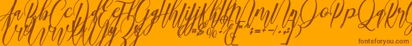 madani Font – Brown Fonts on Orange Background