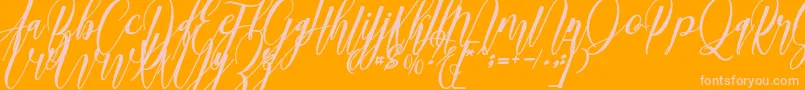 madani Font – Pink Fonts on Orange Background
