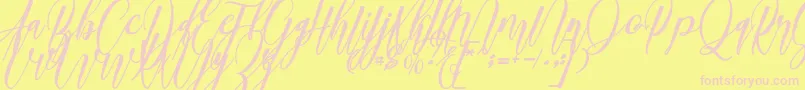 madani Font – Pink Fonts on Yellow Background