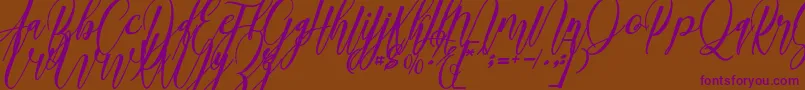 madani Font – Purple Fonts on Brown Background