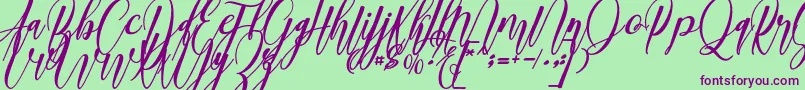madani Font – Purple Fonts on Green Background