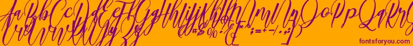 madani Font – Purple Fonts on Orange Background