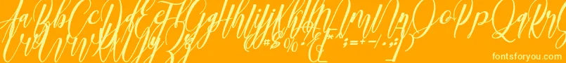 madani Font – Yellow Fonts on Orange Background