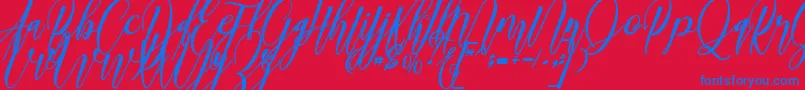 madani Font – Blue Fonts on Red Background