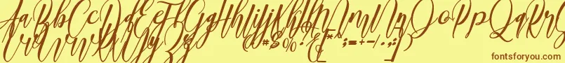 madani Font – Brown Fonts on Yellow Background