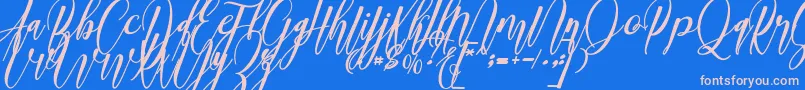 madani Font – Pink Fonts on Blue Background